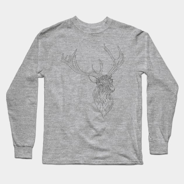 Furry deer Long Sleeve T-Shirt by Angaia